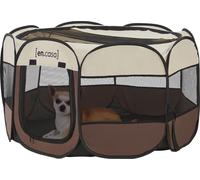 Parc pour chiens Telford 58 x 114 x 114 cm Pop Up Parc pour animaux intérieur et extérieur Parc pour chiots Niche pour chiens Brun / Crème