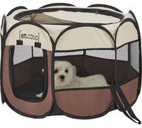 Parc pour chiens Telford 58 x 91 x 91 cm Pop Up Parc pour animaux pour l'intérieur et l'extérieur Parc pour chiots Niche pour chiens Marron / Crème