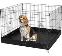 Parc pour chiens VEVOR, 4 panneaux de 610 x 910 mm, parc pliable en métal, clôture pour chiens avec porte et coussin de sol en tissu Oxford 600D, idéal pour chiens, chats et autres petits animaux