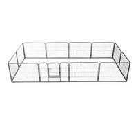 Parc pour chiens - vidaXL - 12 panneaux - Acier enduit de poudre - 80 x 60 cm - Noir Noir G