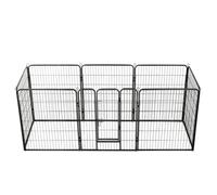 Parc pour chiens - - 8 panneaux - Acier - 80 x 100 cm - Noir