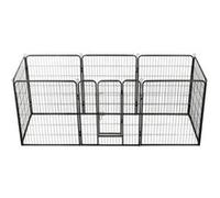 Parc pour chiens - vidaXL - 8 panneaux - Acier - 80 x 100 cm - Noir Noir G