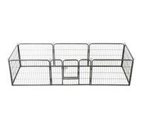 vidaXL Parc pour chiens 8 panneaux – Acier enduit de poudre – 80 x 60 cm – Noir