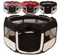 Parc pour chiots - All Pets United - Noir-Beige - Pliable - Intérieur/Extérieur - Facile à monter