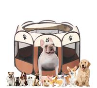 Parc pour Chiots, enclos pour Chien, enclos pour Chat, enclos pour Chien pour Appartement, enclos d'intérieur pour Chiots, enclos pour Lapin, enclos extérieur pour Chats (114X114X58CM, Café, L)