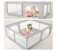 Parc pour enfants HUOLE - barrière de protection contre les chutes - gris