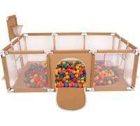 Parc pour enfants Selonis Grande aire de jeux avec 900 balles Parc pour enfants, beige : jaune/vert/bleu/rouge/orange