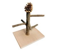 Parc pour perroquets - 22 x 20 x 15 cm - Cintre pour perroquets en bois naturel │ Supports pour jeux d'oiseaux perche pour perroquets de table │ Support de suspension pour parc I