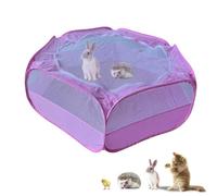 Parc pour petits animaux avec housse en maille zippée - Boîte à couveuse portable pliable pour intérieur et extérieur pour cochons d'Inde, lapins, furets, chinchillas, chatons (rose)