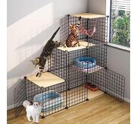 Parc pour Petits Animaux Parc pour Chat - Cage à Furet, enclos pour Chat avec grilles de Rangement en Fil métallique, étagères de bacs de Rangement, bibliothèque modulaire, Armoire de Placard (Taille