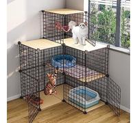 Parc pour Petits Animaux Parc pour Chat - Cage à Furet, enclos pour Chat avec grilles de Rangement en Fil métallique, étagères de bacs de Rangement, bibliothèque modulaire, Armoire de Placard (Taille