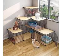 Parc pour Petits Animaux Parc pour Chat - Cage à Furet, enclos pour Chat avec grilles de Rangement en Fil métallique, étagères de bacs de Rangement, bibliothèque modulaire, Armoire de Placard (Taille