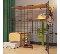 Parc pour Petits Animaux Parc pour Chat, Cage pour Chat, Parc pour Lapin pour Animaux De Compagnie DIY avec Porte Et Bac À Litière pour Chat Fermé Cage pour Petits Animaux pour Chaton Guinée(Size:111