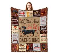 Parcae Cadeau teckel pour femme, cadeau de chien saucisse pour femme, cadeau pour amoureux de teckel pour femme, homme et adulte, meilleure maman/papa, décoration de teckel, couverture mignonne 150 x