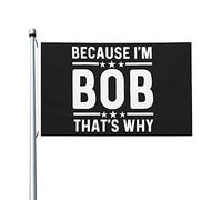 Parce que je suis Bob, c'est pourquoi, drapeau esthétique double face, décoration murale pour chambre de fille, 0,9 x 1,5 m, parce que je suis Bob, c'est pourquoi, tapisserie pour chambre à coucher.