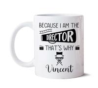 Parce Que Je Suis Le Réalisateur, Voilà Pourquoi. Mug Drôle Tasse À Thé Durable Tasse À Café Cadeau Mignon Pour Anniversaire Collègue Pâques 330 Ml