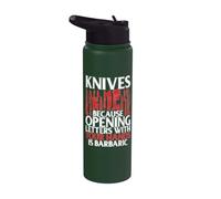 Parce que l'ouverture des lettres avec vos mains est un couteau barbare Stainless Steel Insulated Water Bottle