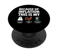 Parce qu'en Raison de l'inflation, Halloween, Thanksgiving, Noël PopSockets PopGrip Adhésif