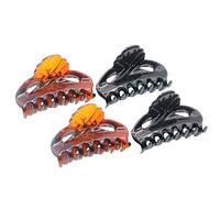 Parcelona Lot de 4 pinces à cheveux en celluloïd Coquelicot français Marron et noir Petite taille 5,1 cm
