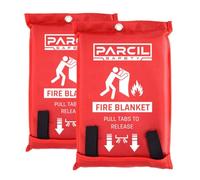 Parcil Saftey -Couverture anti-feu d’urgence grand format, couverture anti feu pour voiture, maison et cuisine, en fibre de verre tissée, sans produits chimiques, sans résidus, résistante à la chaleur