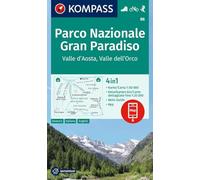 Parco Nazionale Gran Paradiso, Valle d'Aosta, Valle dell'Orco 1:50,000: 4-in-1 hiking map with activity guide and detailed maps, including a map for offline use