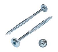 PARCO Vis à tête plate 10,0x340mm 25 pièces, TX40 galvanisées, pointe CUT, vis à bois pour constructions, EU Quality avec homologation ETA