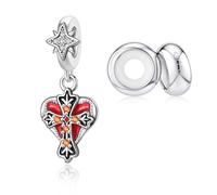 PARCOM Lot de 3 breloques rondes en argent sterling pour bracelets et colliers Pandora, bijoux à offrir pour femme