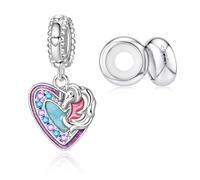 PARCOM Lot de 3 breloques rondes en argent sterling pour bracelets et colliers Pandora, bijoux à offrir pour femme