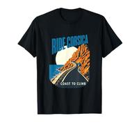 Parcourez la Corse à vélo sur la côte pour escalader la Route de l'île T-Shirt