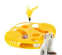 Parcours à balles pour chats, jouet avec piste à billes et plumes pour chats - jeu d'enrichissement des chatons - entraînement intérieur à domicile, divertissement et anti-ennui