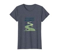 Parcours Bien-être : Un Chemin conscient vers la santé et l'équilibre T-Shirt, Femme, Bleu Chiné, L