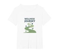 Parcours Bien-être : Un Chemin conscient vers la santé et l'équilibre T-Shirt, Femme Grandes Tailles, Blanc, 2X
