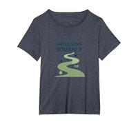 Parcours Bien-être : Un Chemin conscient vers la santé et l'équilibre T-Shirt, Femme Grandes Tailles, Bleu Chiné, 5X