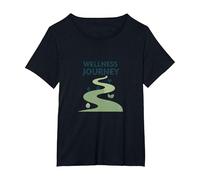 Parcours Bien-être : Un Chemin conscient vers la santé et l'équilibre T-Shirt, Femme Grandes Tailles, Noir, 2X