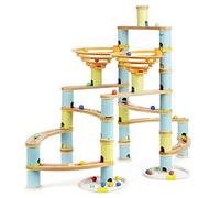 Parcours de Bille boppi Labyrinthe en Bambou Éco-Responsable de 138 Pièces pour Enfants avec 24 Billes - Jouet de Construction STEM pour Garçons et Filles à Partir de 3 Ans et Plus - Pack XXL