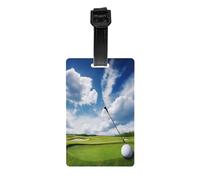 Parcours de golf - Ensemble d'étiquettes de bagage personnalisées imprimées avec sangle pour valises, sacs, kits de golf.