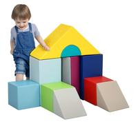 Parcours de motricité bébé - HOMCOM - 11PCS - housse en polyuréthane et remplissage en EPE - 25x25x50cm - multicolore