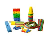 Parcours d'obstacles Ensemble De Jeu pour Jardin Domestique, Parcours d'obstacles De 114 Pièces, Entraînement À L'équilibre par Intégration Sensorielle pour Intérieur Et Extérieur