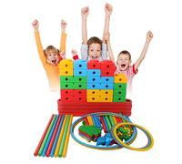 Parcours d'obstacles Ensemble d'entraînement d'équilibre avec Barre de stabilité, Kit de Parcours d'obstacles, Exercice de Coordination sensorielle pour Le Plaisir en intérieur et en extérieur