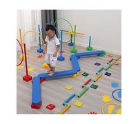 Parcours d'obstacles Kit De Parcours d'obstacles, Entraînement À L'équilibre Et À La Coordination, Ensemble D'exercices Physiques pour Jeux sur Gazon