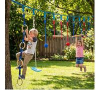Parcours d'obstacles Ninja pour enfants 10 M kit de tyrolienne complet charge 100 kg, installation facile, multicolore