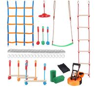 Parcours d'Obstacles Ninja Warrior-Duoku-pour Enfants-15,24 m Slackline Résistante aux Intempéries-Capacité de 500 lb