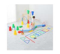 Parcours d'obstacles Parcours d'obstacles pour Fête Au Jardin, Ensemble De Coordination Et D'agilité, Équipement D'entraînement À L'équilibre pour Pelouse Et Cour Arrière