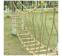 Parcours d'obstacles Slackline,Accessoires de Parcours d'obstacles Warrior,Échelle de Corde de Pont Rickety,Accessoires de Ligne Slack,Saut de Pont de Corde pour Les Enfants (Size:9.84ft(3m))