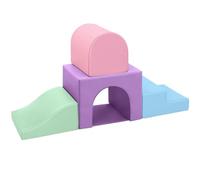 Parcours Motricité Bébé 4 Pièces: Module Motricité Enfant Cuir PU Blocs Mousse Éducatifs - Jouets Descalade Bébé Structure d'escalade Antidérapante Ensemble Arche Elliptique(Lilac)