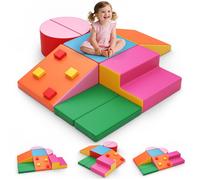 Parcours Motricité Bébé 8 Pièces: Module Motricité Enfant Cuir PU Blocs Mousse Éducatifs- Jouets Bébé Structure d'escalade Ensemble