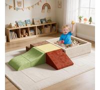 Parcours Motricité Enfant Blocs Mousse avec Piscine à Balles | Blocs Mousse Éducatifs Modulables, Jeu de Motricité Intérieure, Blocs à Grimper Mousse,Design Lavable,Balles Non Incluses