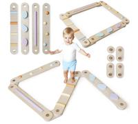Parcours sensoriel en bois - MAMABRUM - 9 éléments modulables - Piste d'équilibre - Éléments colorés