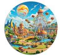 Parcs d'attractions 1000 Pièces Puzzle Rond pour Adultes paysages naturels Moderne Jeu Original Qualité Supérieure Jeux De Défi Uniques 1000pcs (67.5x67.5cm)