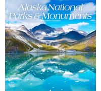 Parcs nationaux et monuments de l'Alaska | Calendrier mural mensuel carré 2026 30,5 x 61 cm (suspendu) | Sans plastique | BrownTrout | États-Unis d'Amérique Nature d'État non contiguë